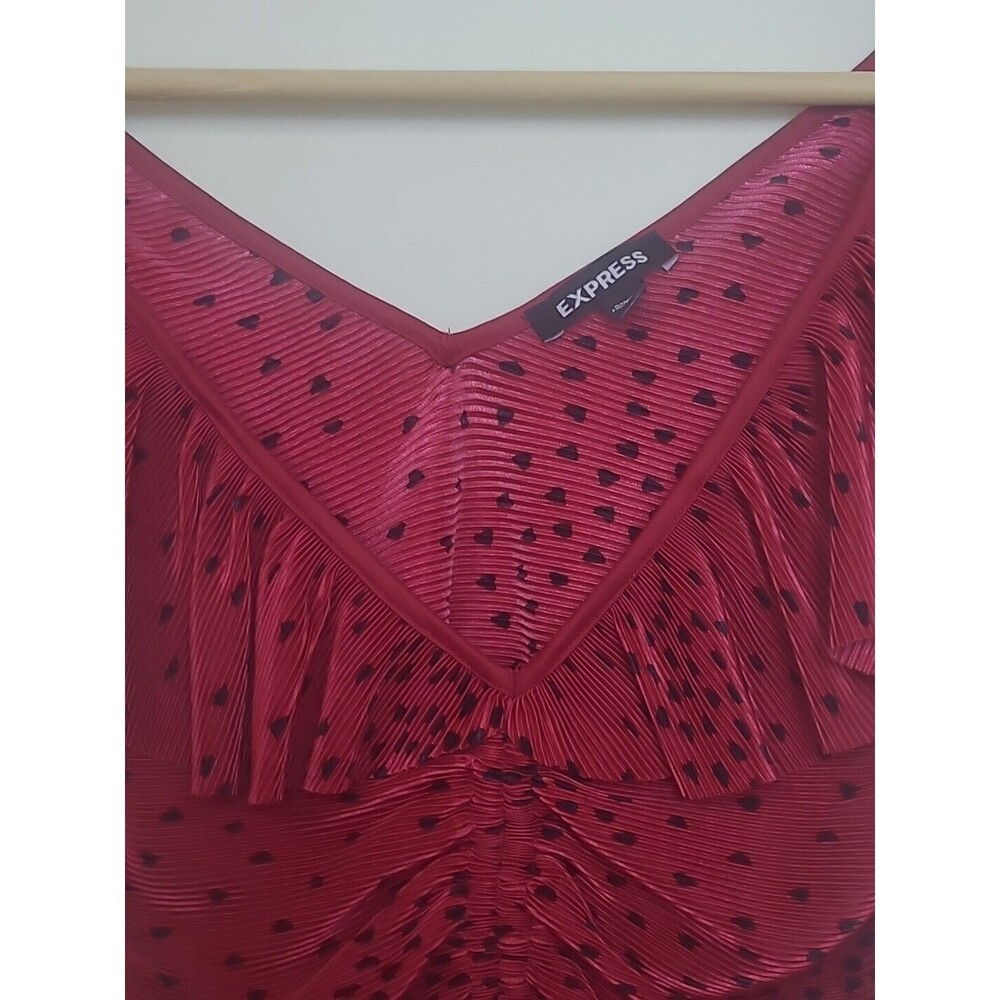 Express Rouched Red Crop Top Size Small - Picture 5 of 11